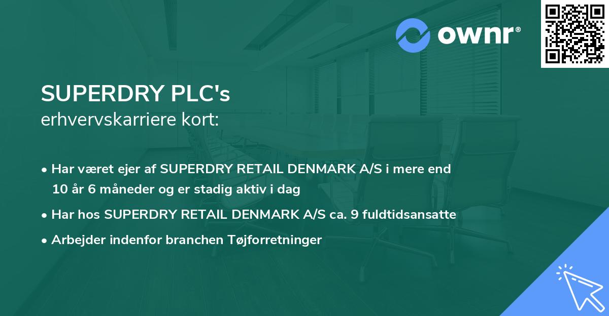 SUPERDRY PLC's erhvervskarriere kort