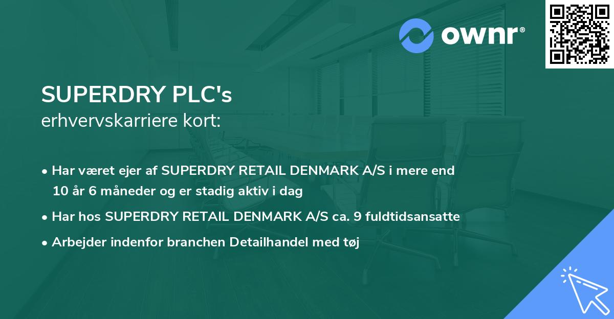 SUPERDRY PLC's erhvervskarriere kort