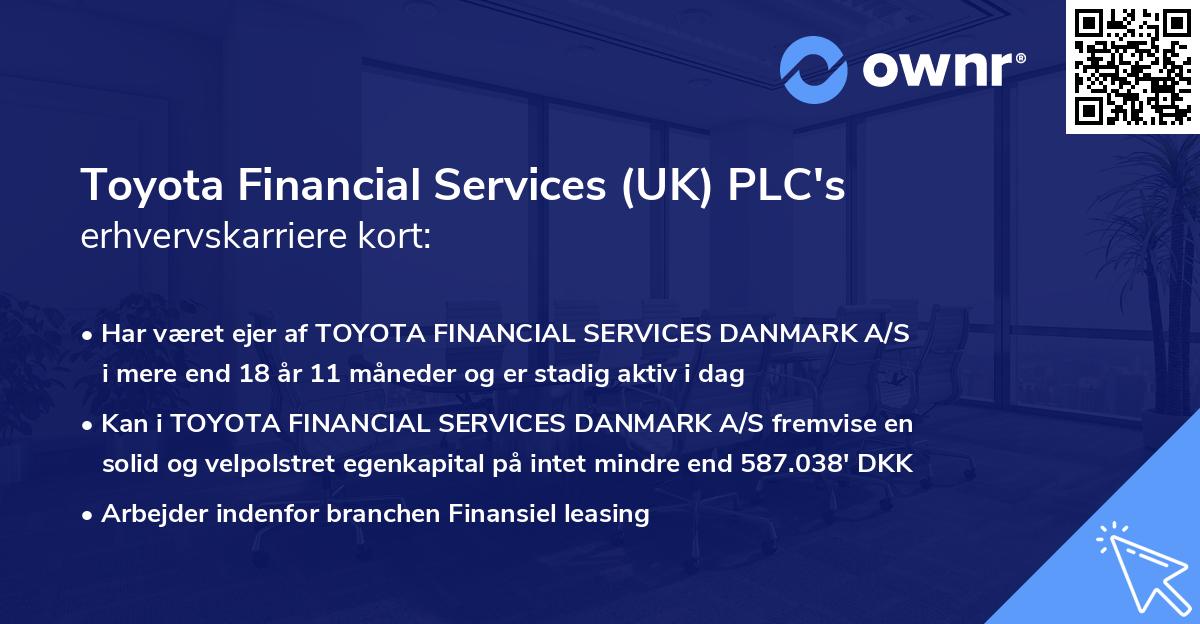 Toyota Financial Services (UK) PLC's erhvervskarriere kort