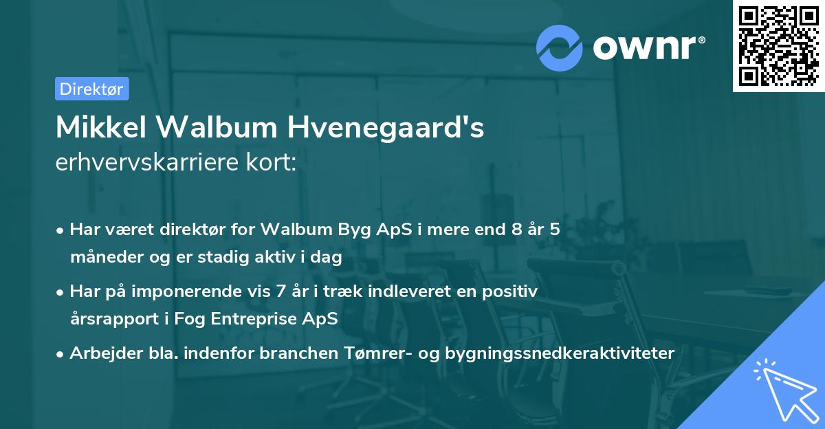 Mikkel Walbum Hvenegaard's erhvervskarriere kort