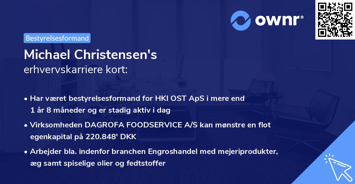 Michael Christensen's erhvervskarriere kort