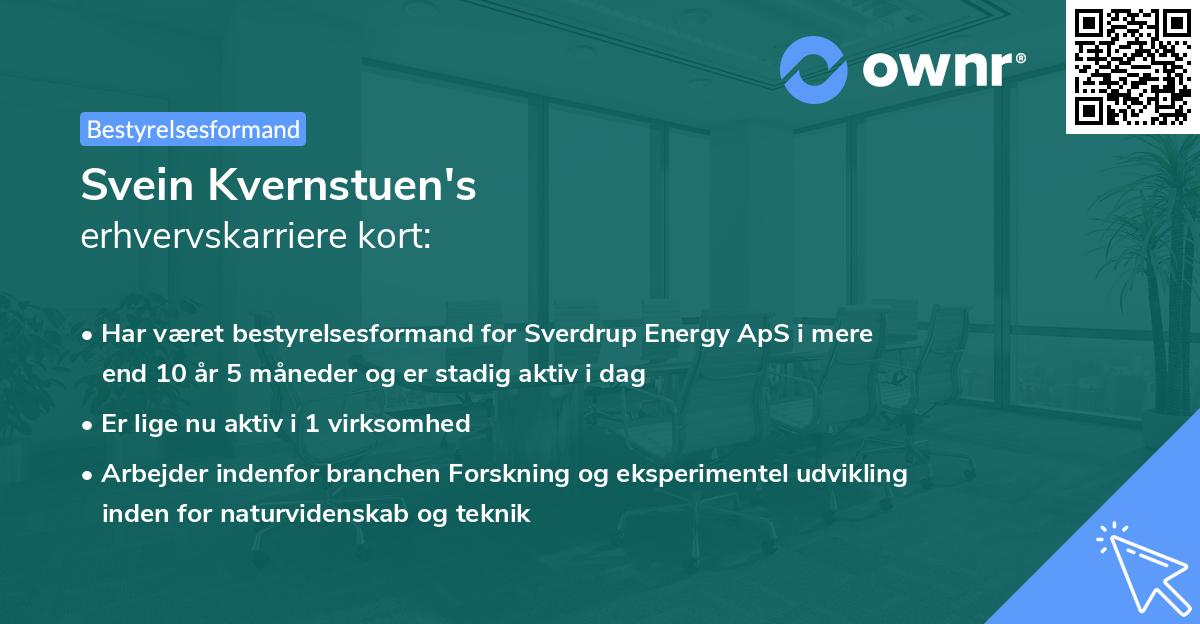 Svein Kvernstuen's erhvervskarriere kort