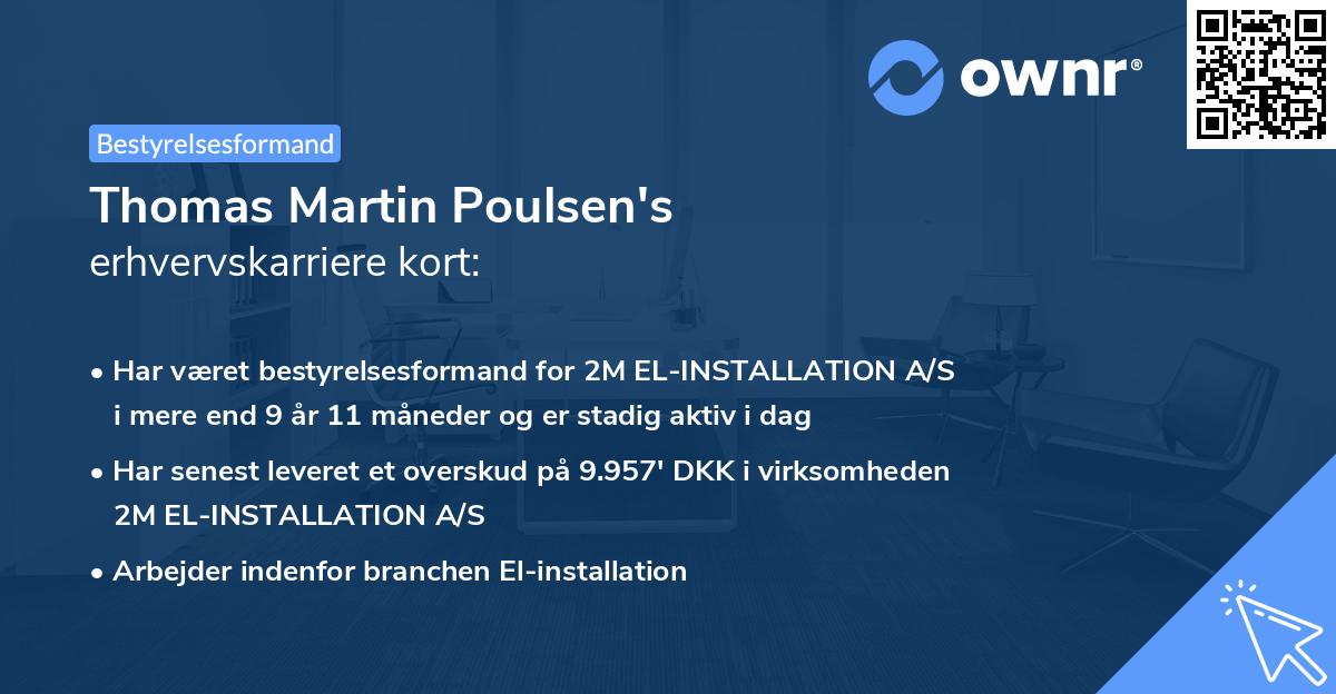 Thomas Martin Poulsen's erhvervskarriere kort