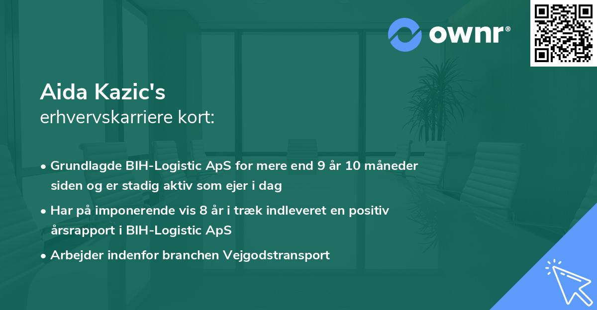 Aida Kazic's erhvervskarriere kort