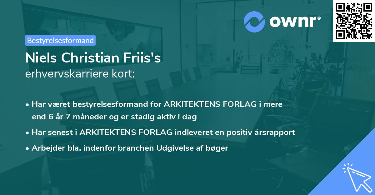 Niels Christian Friis's erhvervskarriere kort