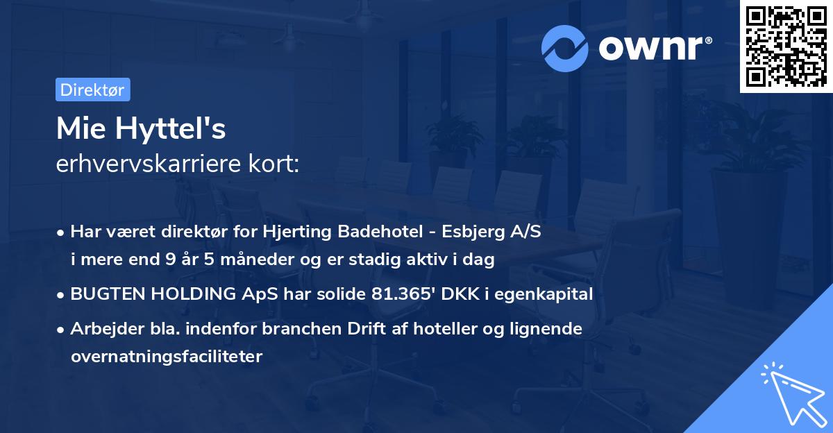 Mie Hyttel's erhvervskarriere kort