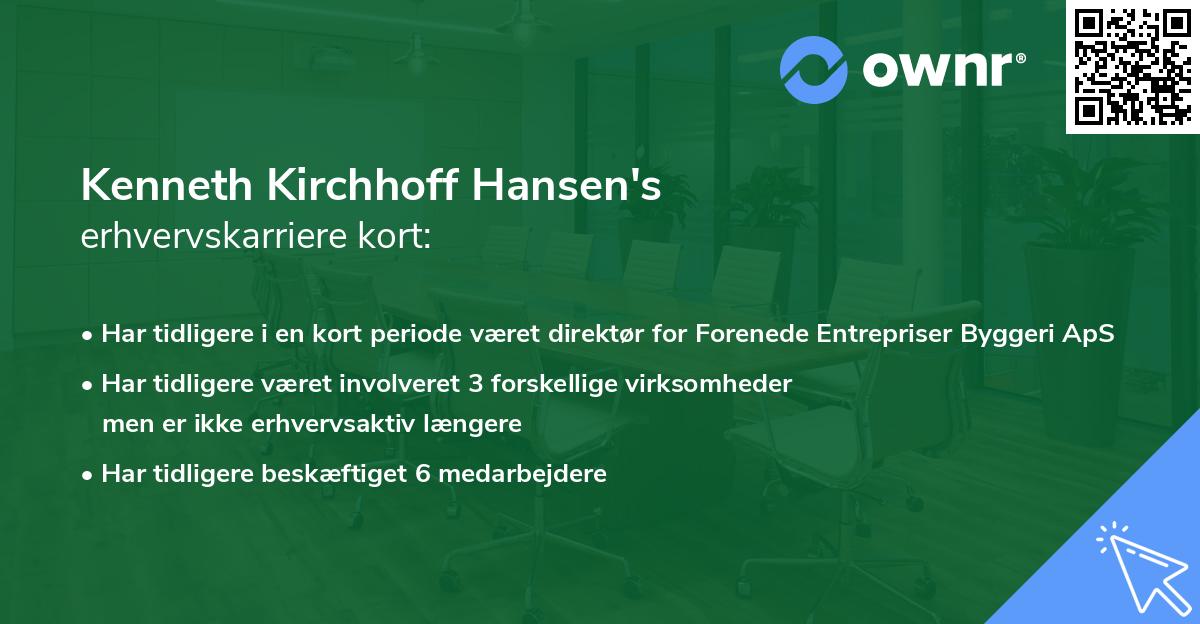 Kenneth Kirchhoff Hansen's erhvervskarriere kort