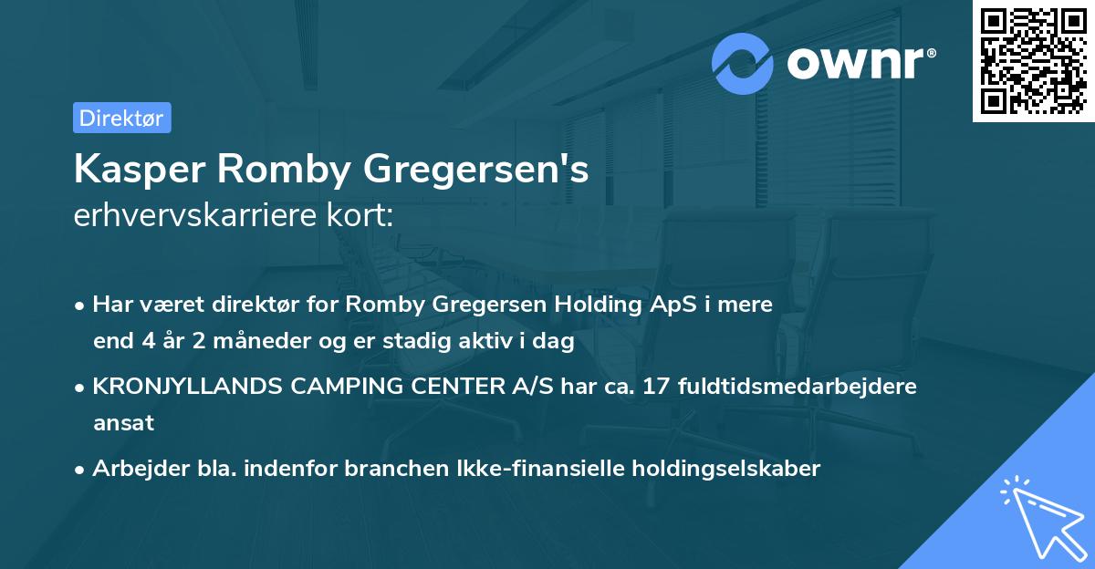 Kasper Romby Gregersen's erhvervskarriere kort