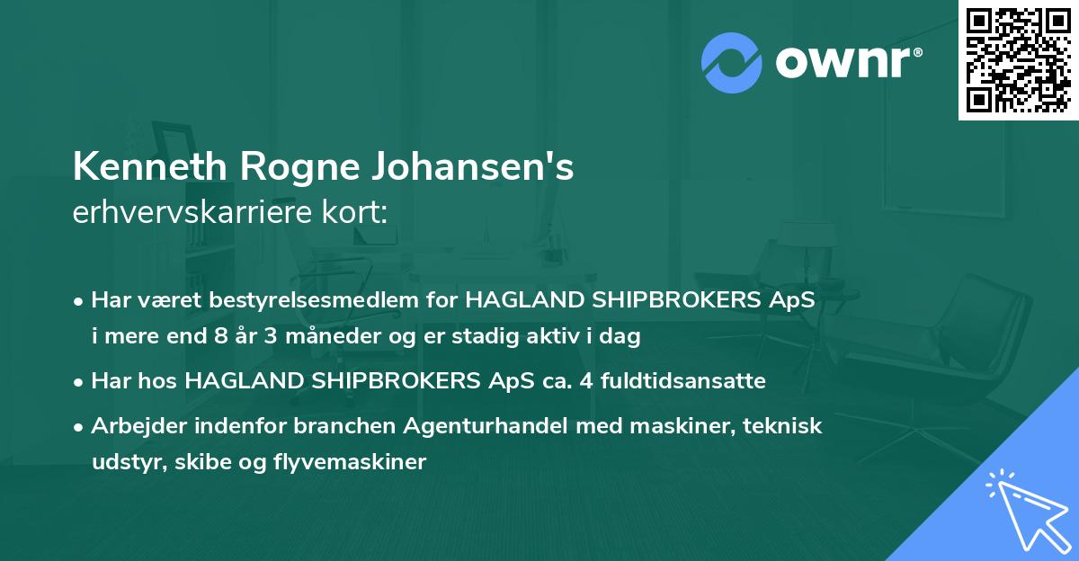 Kenneth Rogne Johansen's erhvervskarriere kort