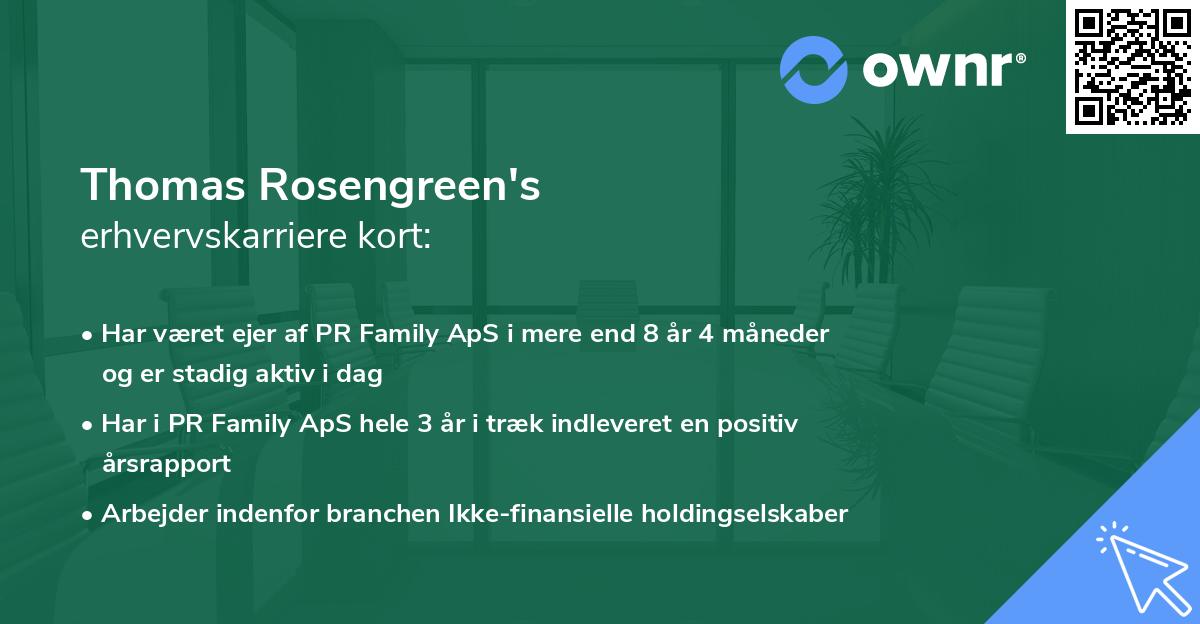 Thomas Rosengreen's erhvervskarriere kort