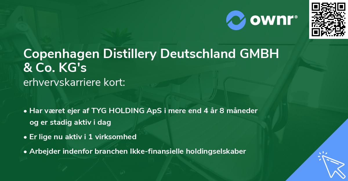 Copenhagen Distillery Deutschland GMBH & Co. KG's erhvervskarriere kort