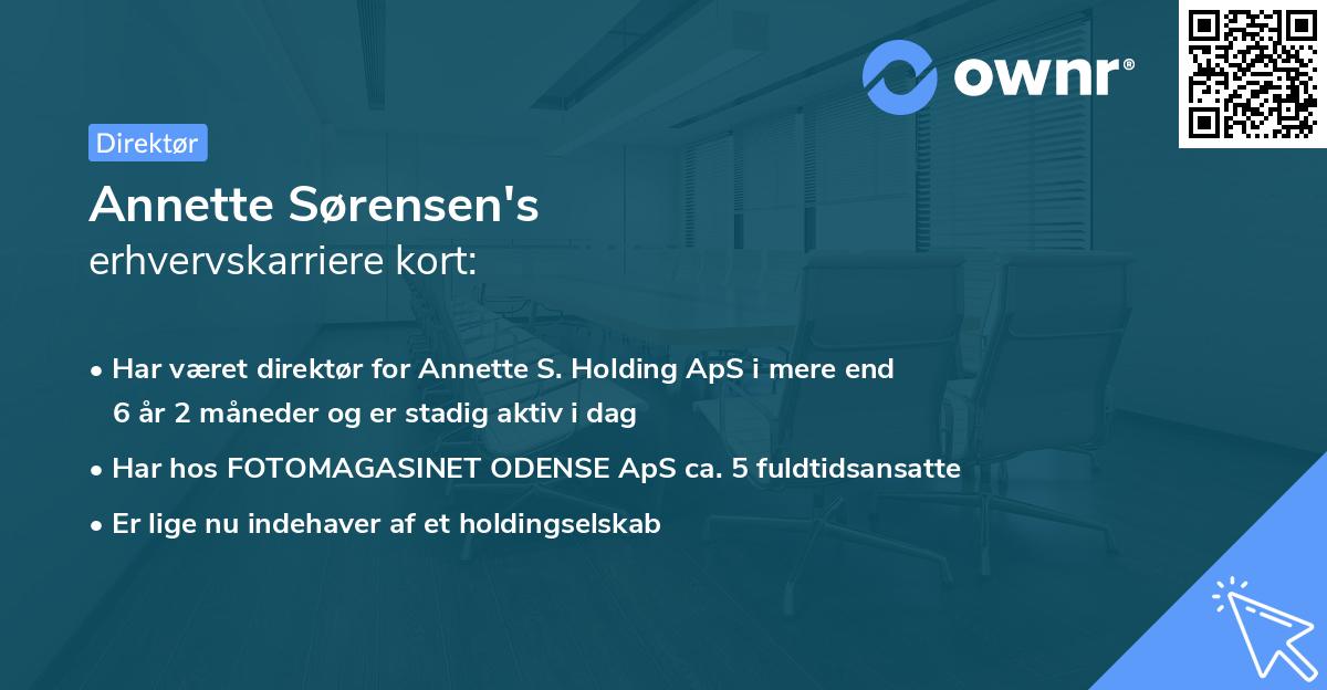 Annette Sørensen's erhvervskarriere kort