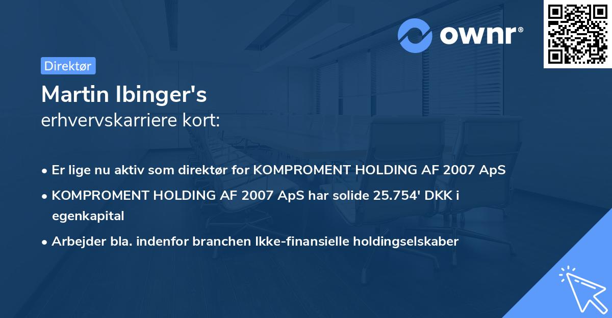 Martin Ibinger's erhvervskarriere kort