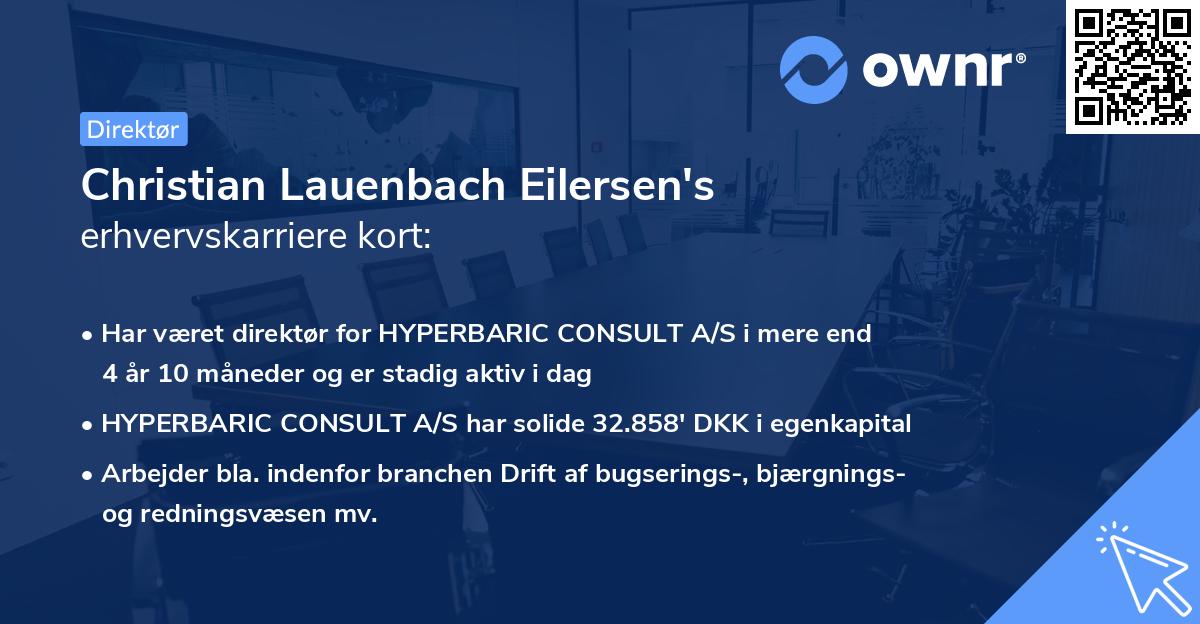 Christian Lauenbach Eilersen's erhvervskarriere kort
