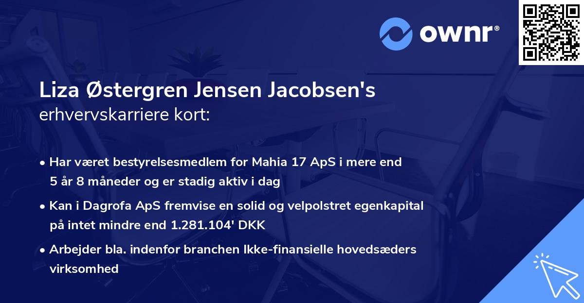 Liza Østergren Jensen Jacobsen's erhvervskarriere kort