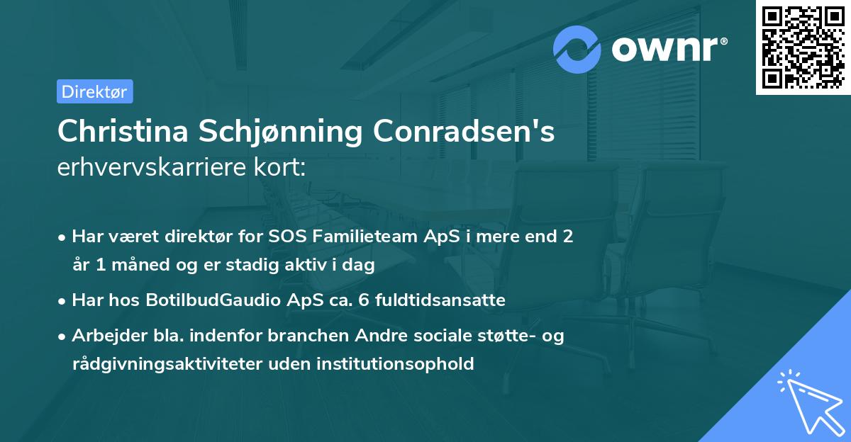 Christina Schjønning Conradsen's erhvervskarriere kort