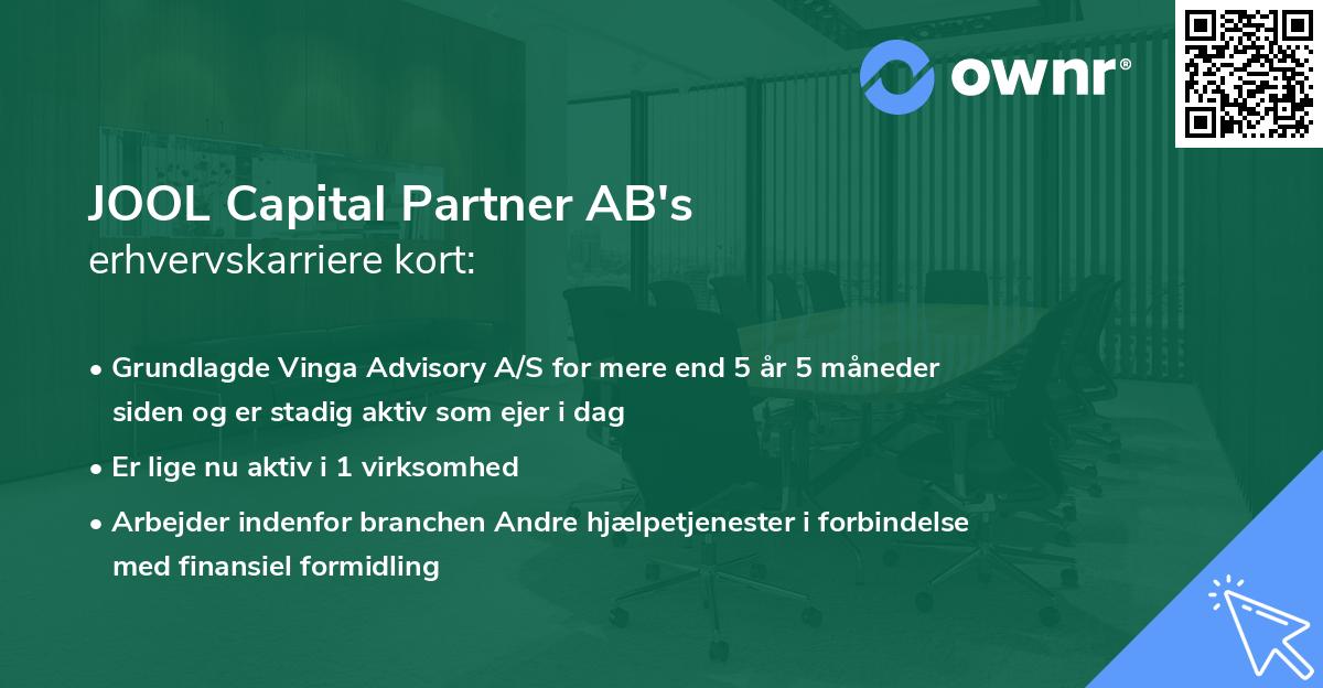 JOOL Capital Partner AB's erhvervskarriere kort