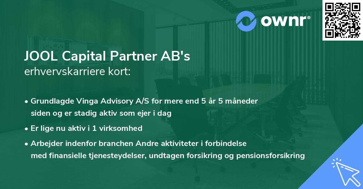 JOOL Capital Partner AB's erhvervskarriere kort