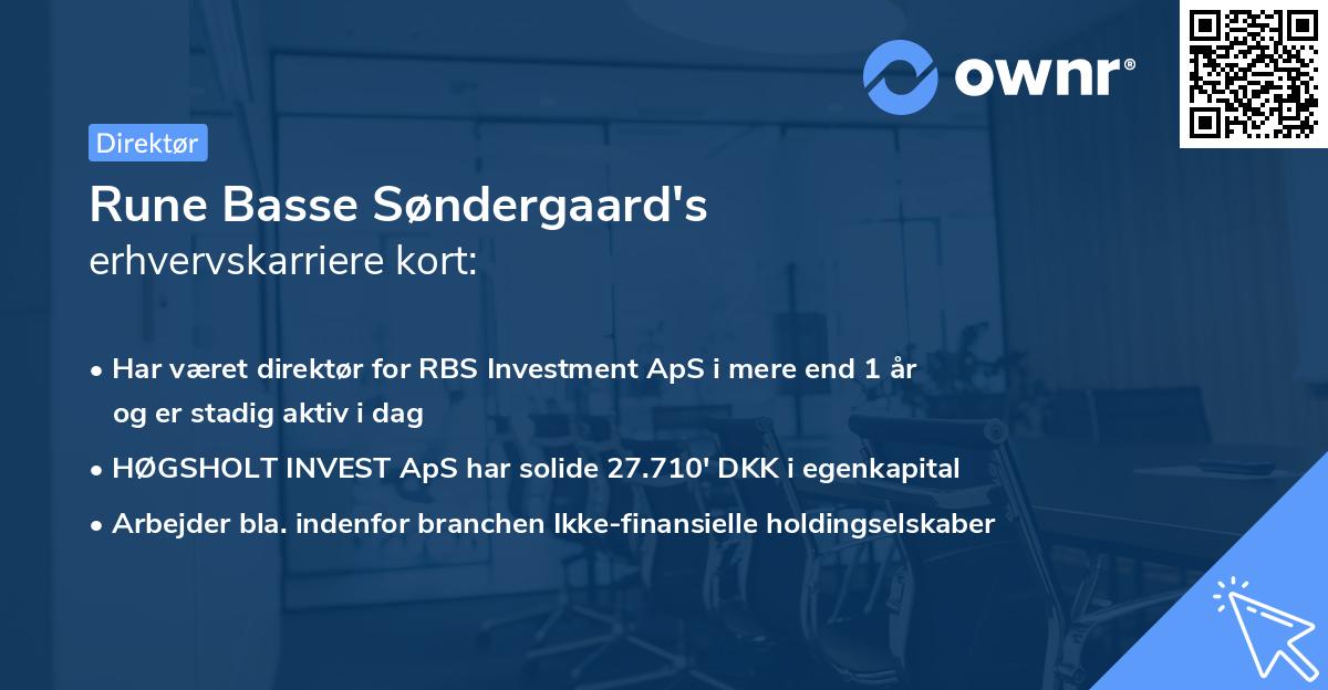 Rune Basse Søndergaard's erhvervskarriere kort