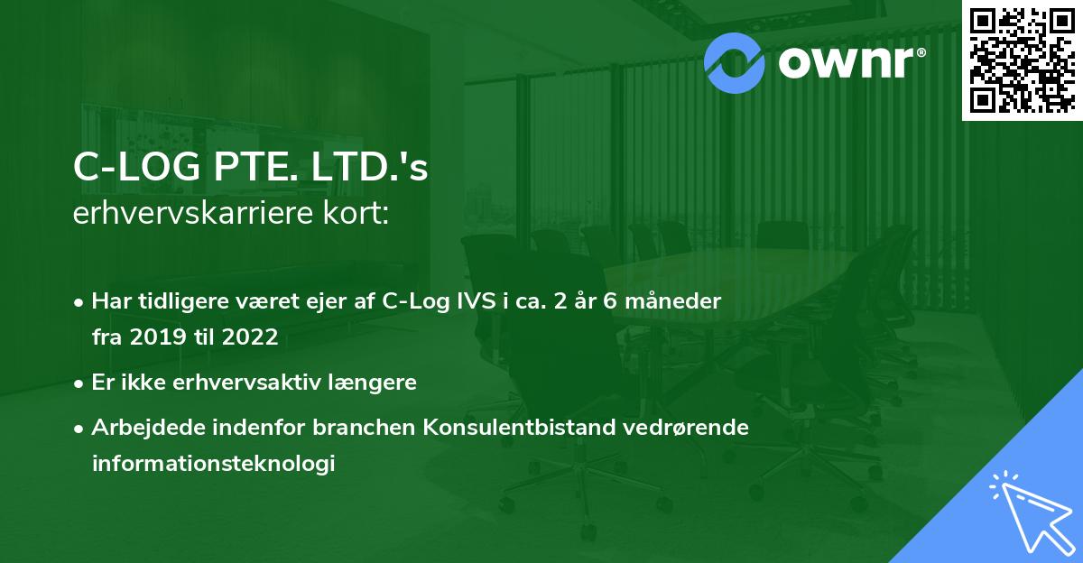 C-LOG PTE. LTD.'s erhvervskarriere kort