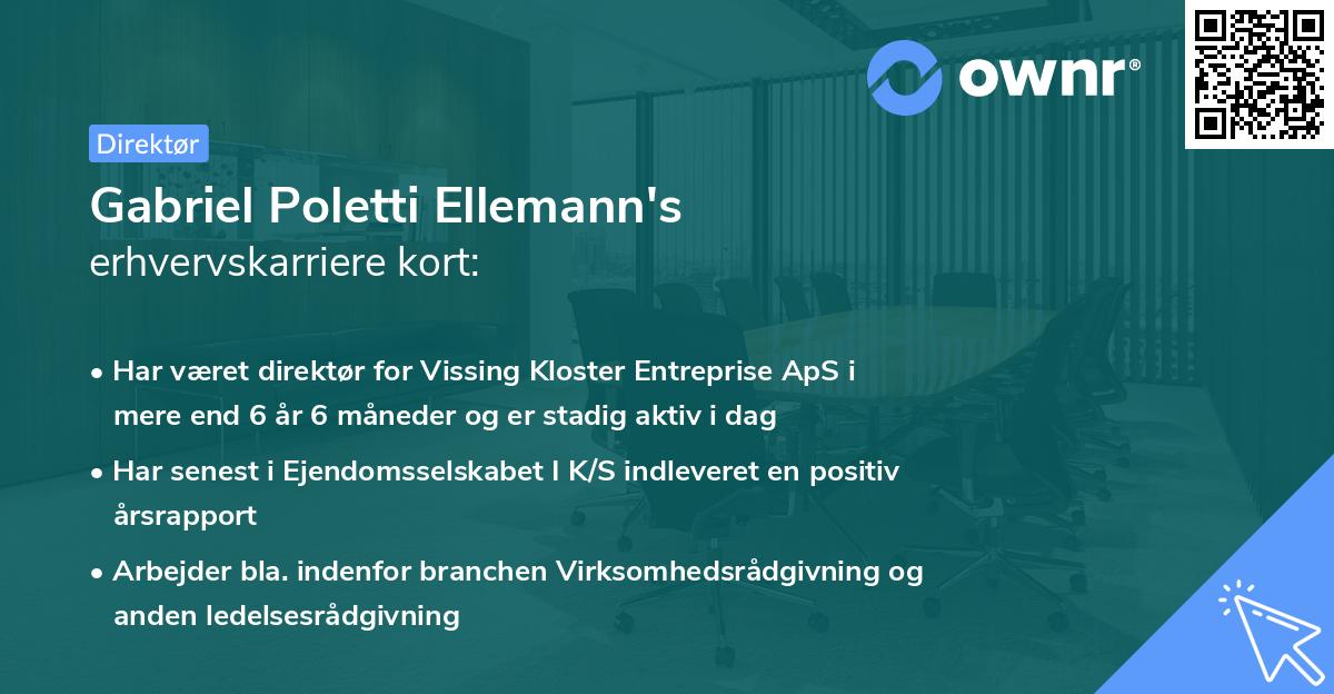 Gabriel Poletti Ellemann's erhvervskarriere kort