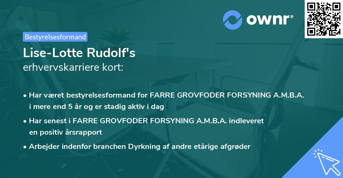 Lise-Lotte Rudolf's erhvervskarriere kort