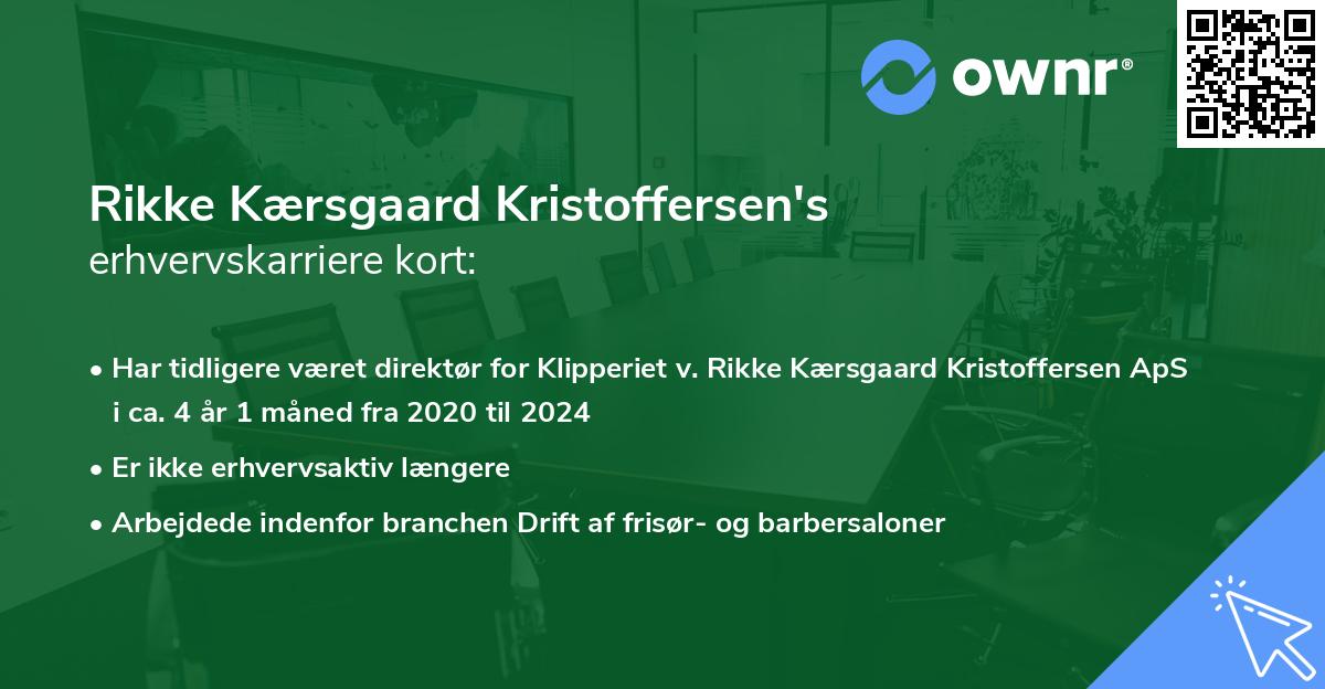 Rikke Kærsgaard Kristoffersen's erhvervskarriere kort