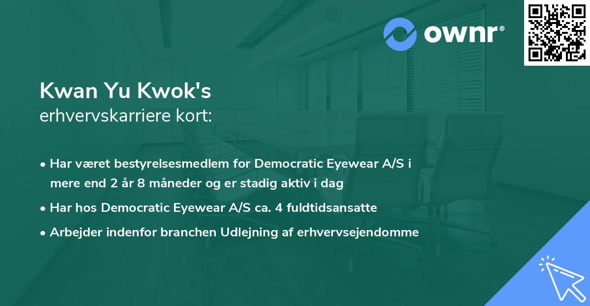 Kwan Yu Kwok's erhvervskarriere kort