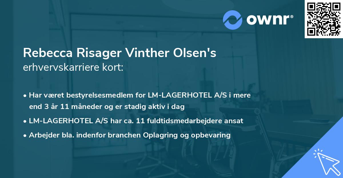 Rebecca Risager Vinther Olsen's erhvervskarriere kort