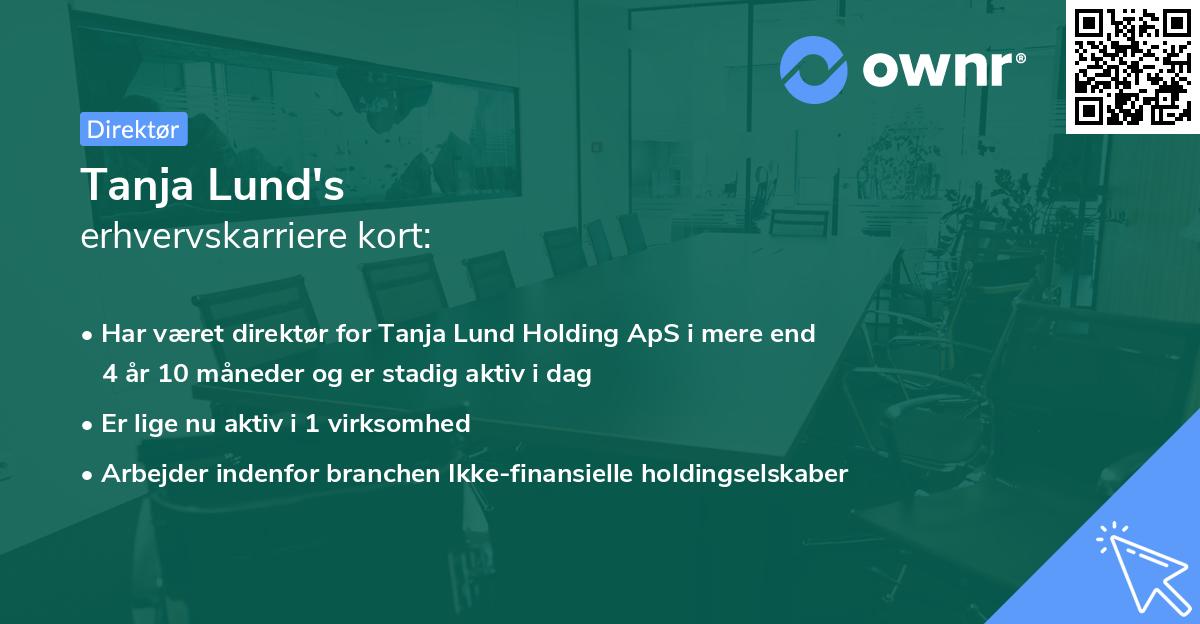 Tanja Lund's erhvervskarriere kort
