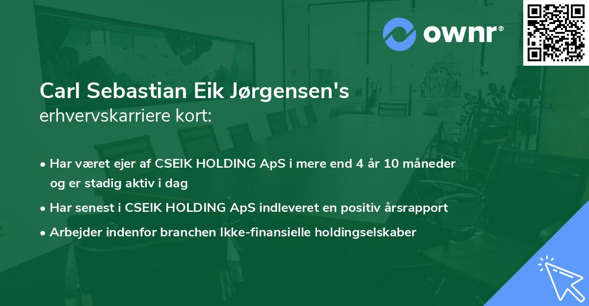 Carl Sebastian Eik Jørgensen's erhvervskarriere kort