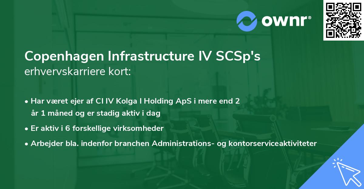 Copenhagen Infrastructure IV SCSp's erhvervskarriere kort