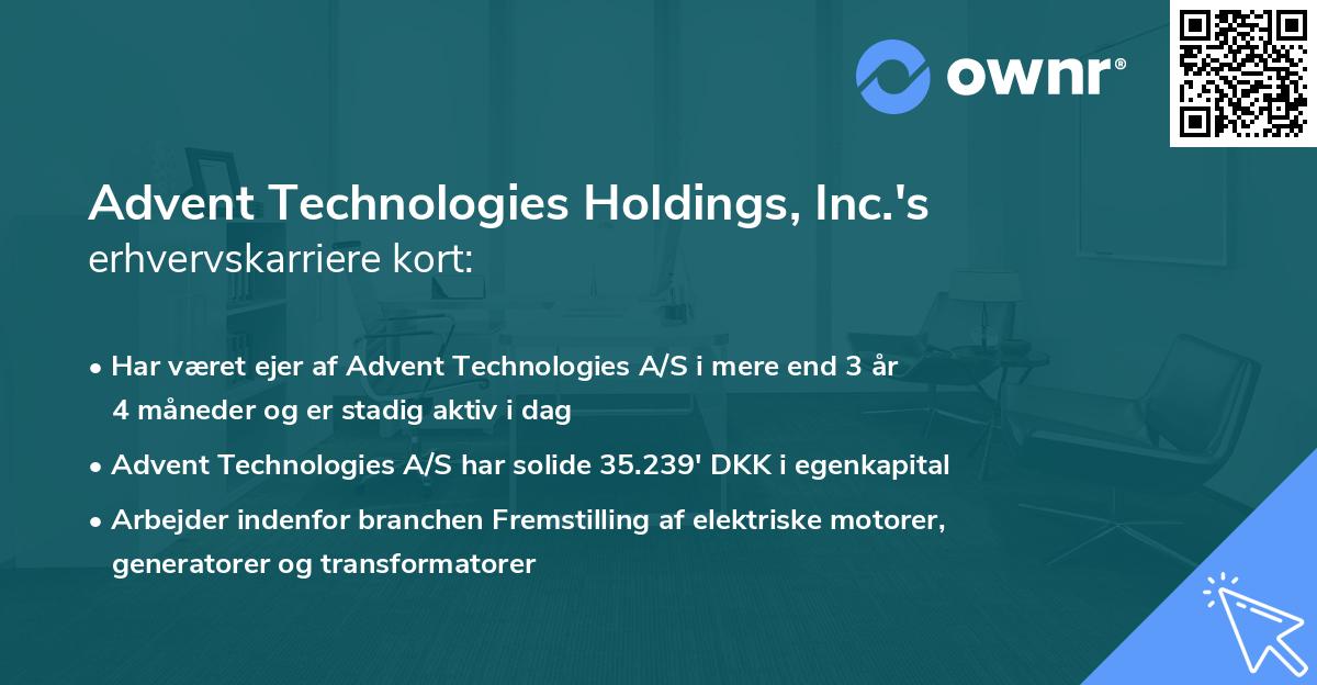 Advent Technologies Holdings, Inc.'s erhvervskarriere kort