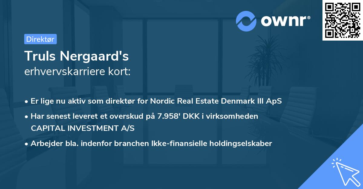 Truls Nergaard's erhvervskarriere kort
