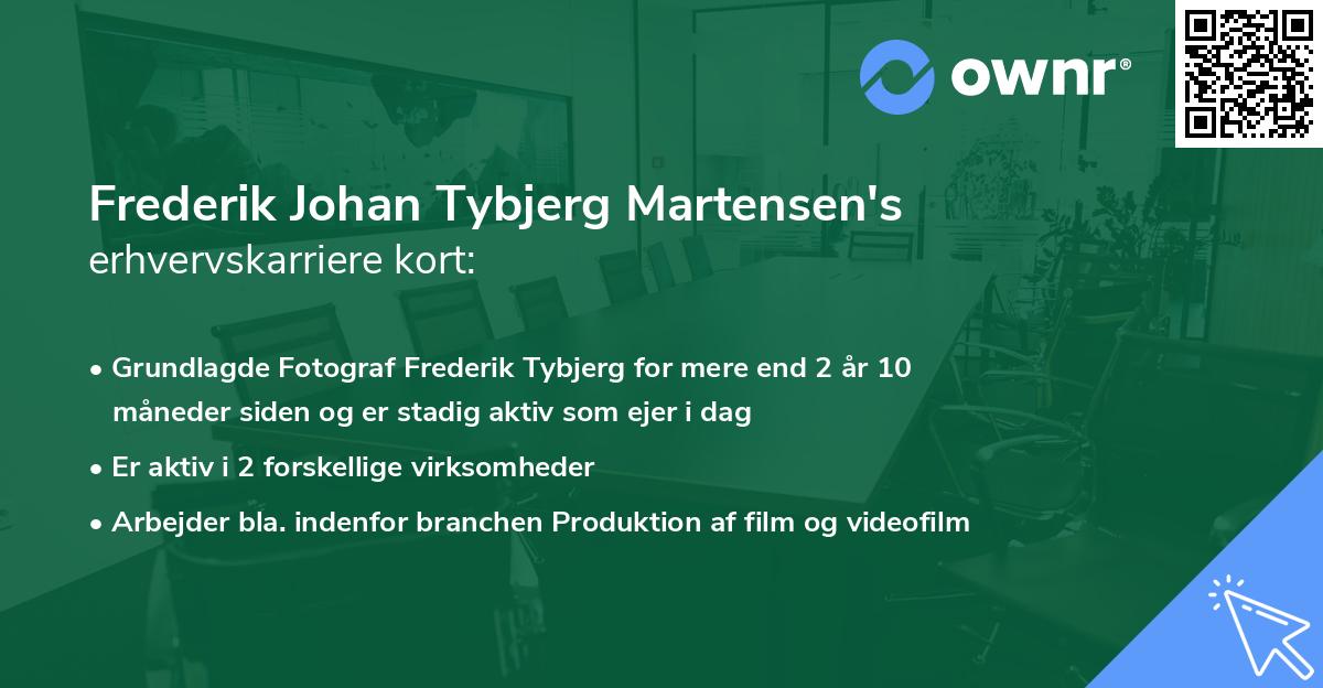 Frederik Johan Tybjerg Martensen's erhvervskarriere kort