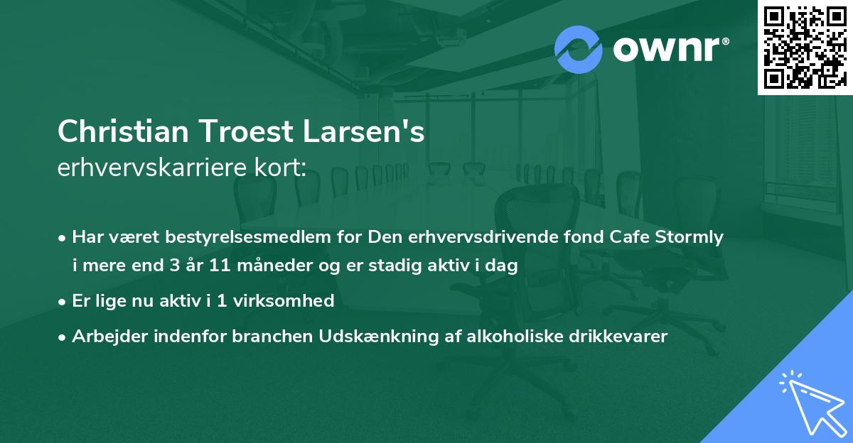 Christian Troest Larsen's erhvervskarriere kort