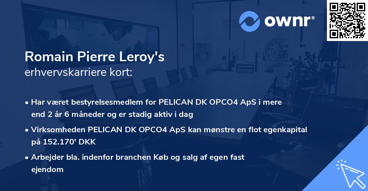 Romain Pierre Leroy's erhvervskarriere kort