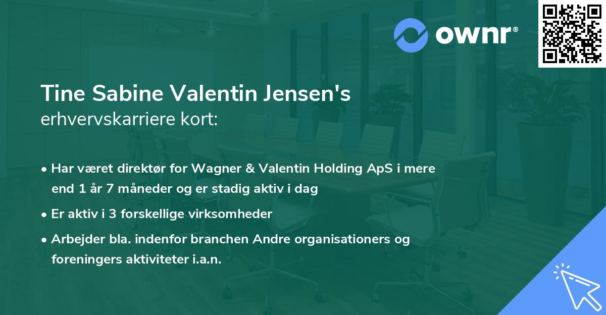 Tine Sabine Valentin Jensen's erhvervskarriere kort