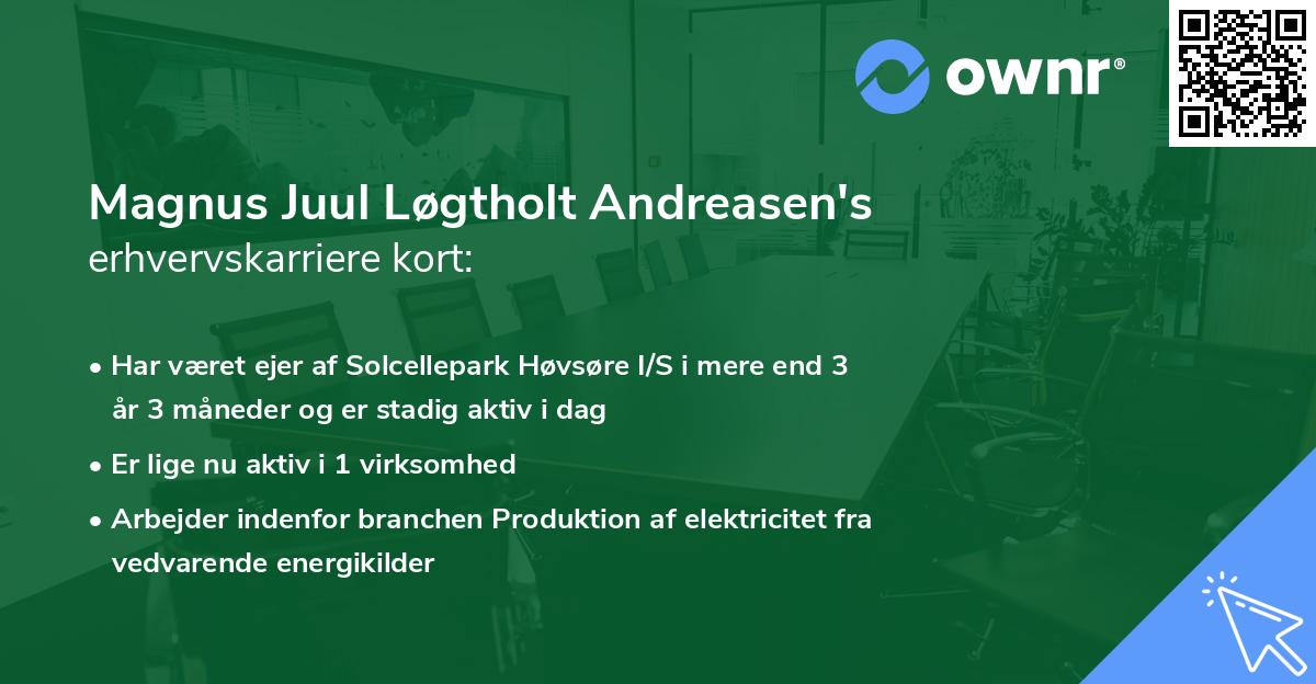 Magnus Juul Løgtholt Andreasen's erhvervskarriere kort