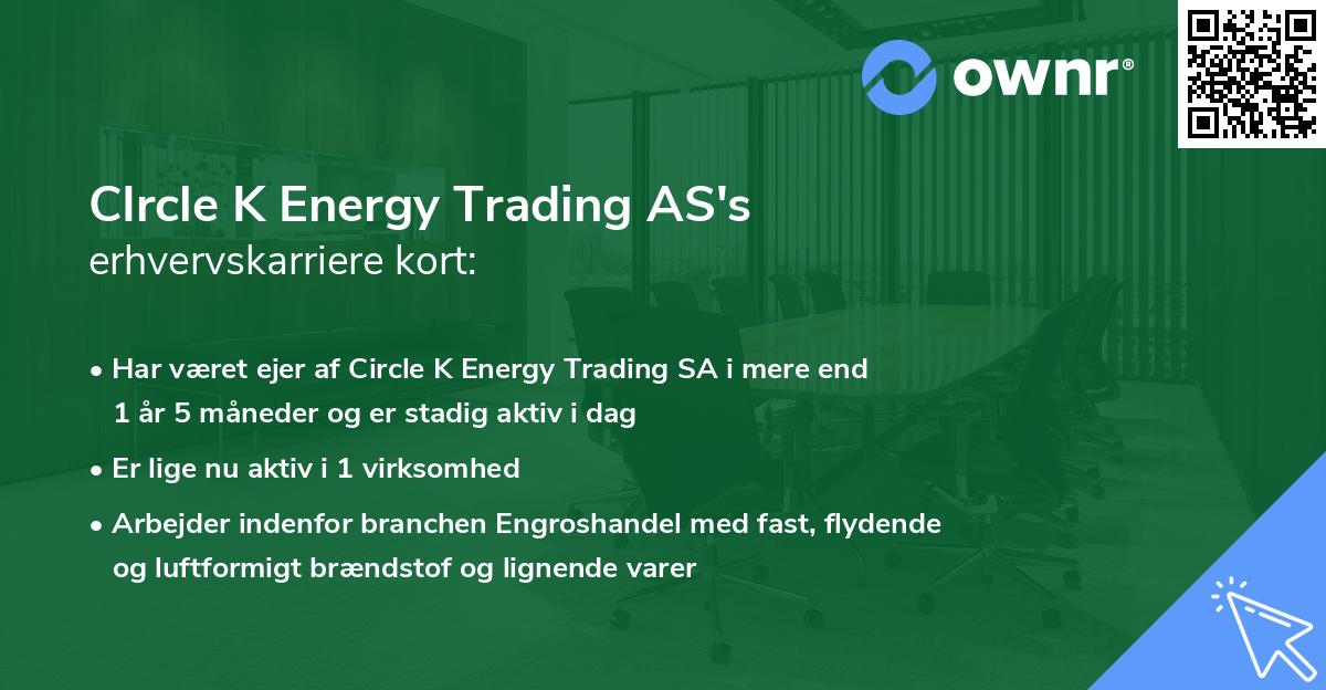 CIrcle K Energy Trading AS's erhvervskarriere kort