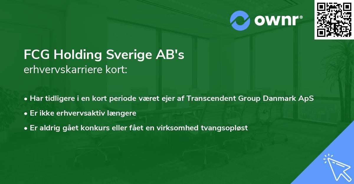 FCG Holding Sverige AB's erhvervskarriere kort