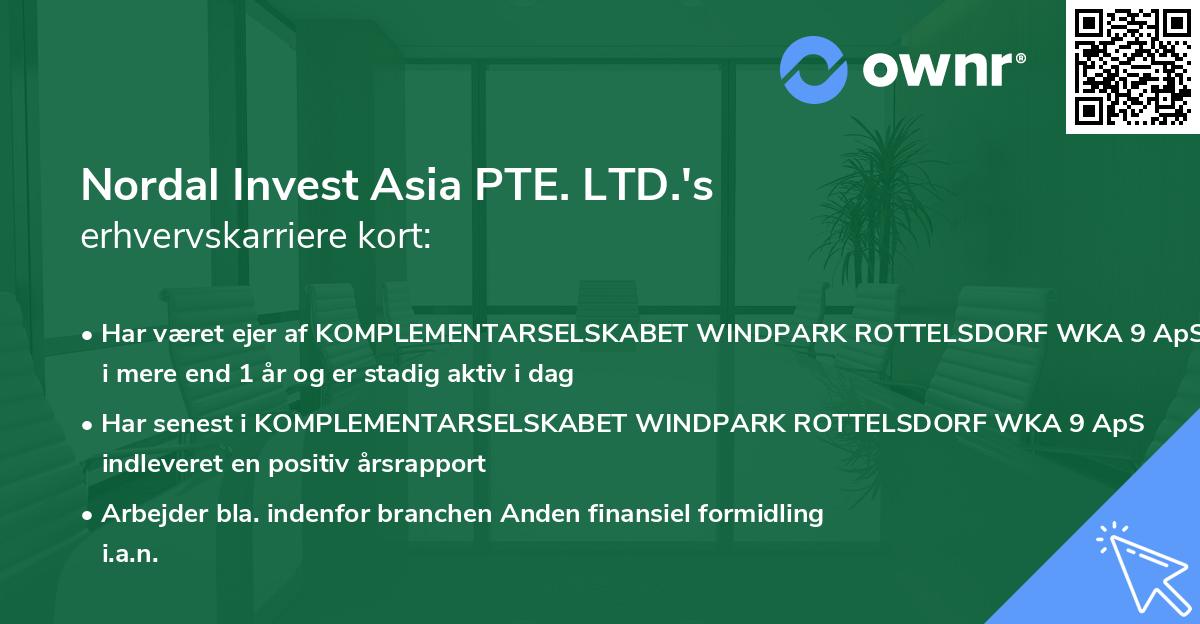 Nordal Invest Asia PTE. LTD.'s erhvervskarriere kort