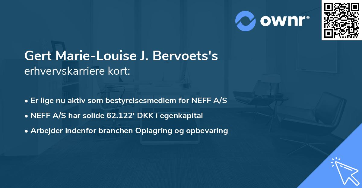 Gert Marie-Louise J. Bervoets's erhvervskarriere kort