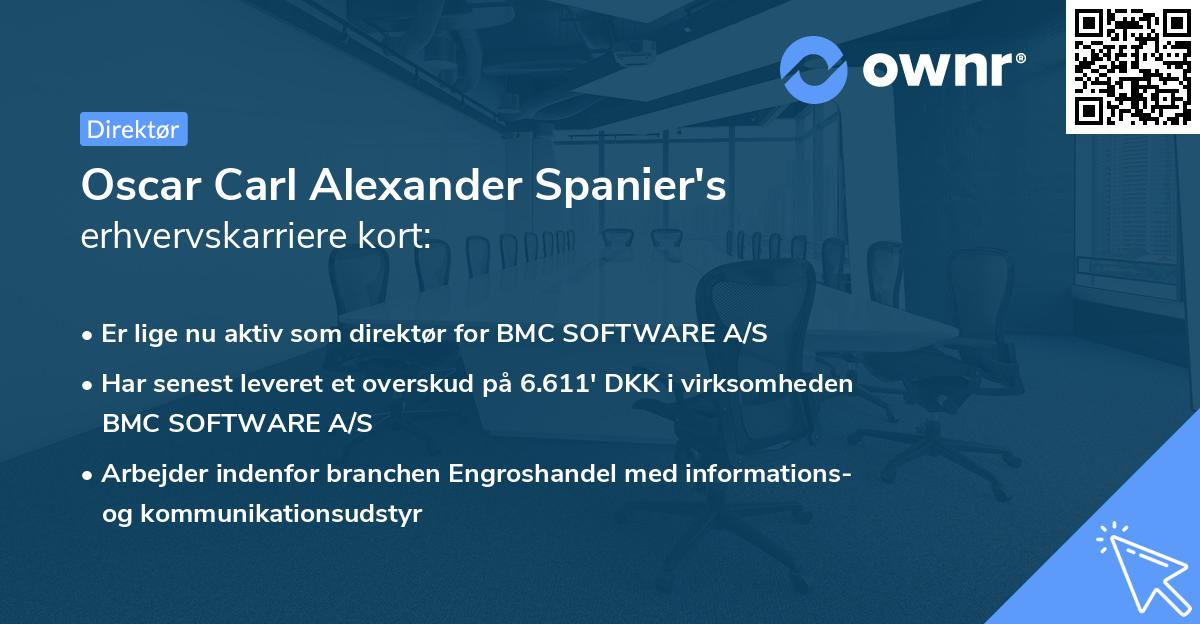 Oscar Carl Alexander Spanier's erhvervskarriere kort