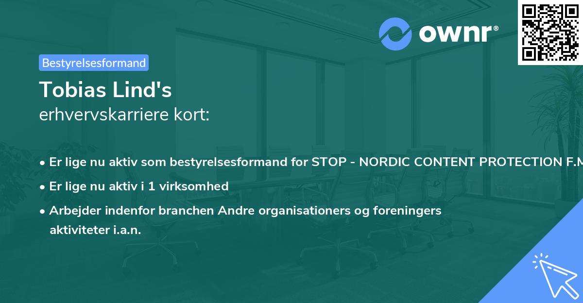 Tobias Lind's erhvervskarriere kort