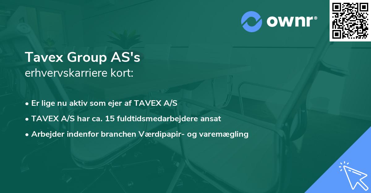 Tavex Group AS's erhvervskarriere kort