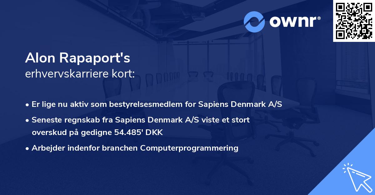 Alon Rapaport's erhvervskarriere kort