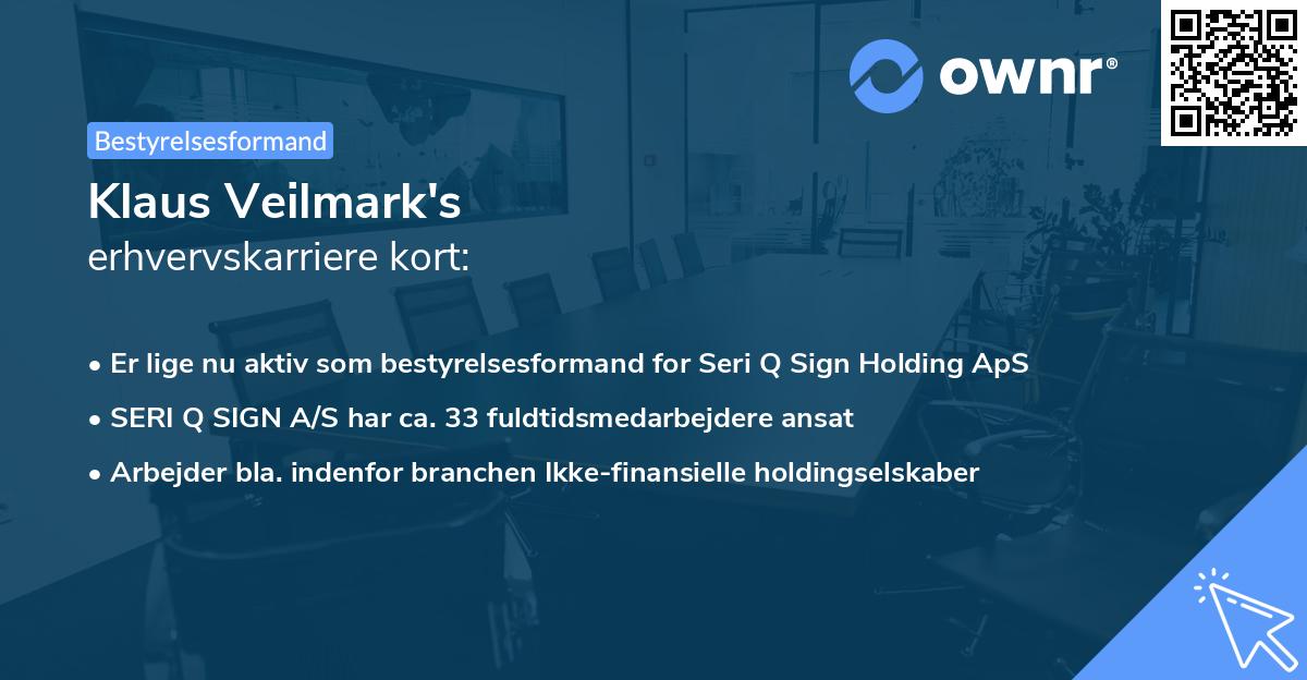 Klaus Veilmark's erhvervskarriere kort