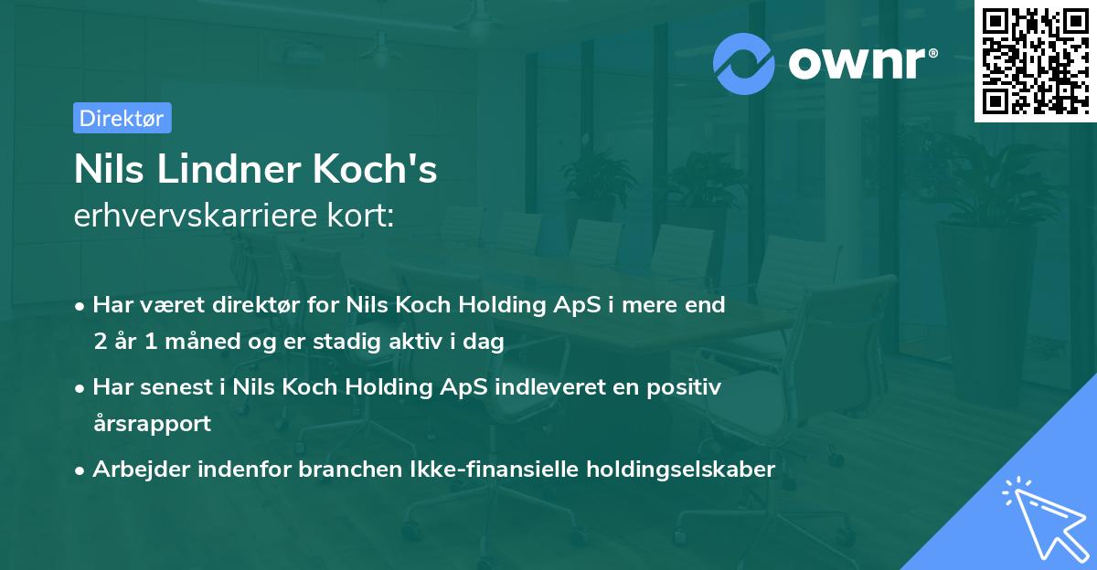 Nils Lindner Koch's erhvervskarriere kort