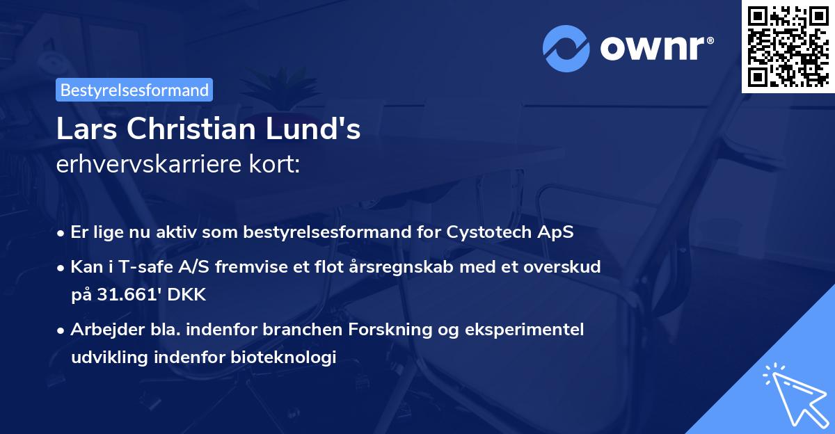 Lars Christian Lund's erhvervskarriere kort